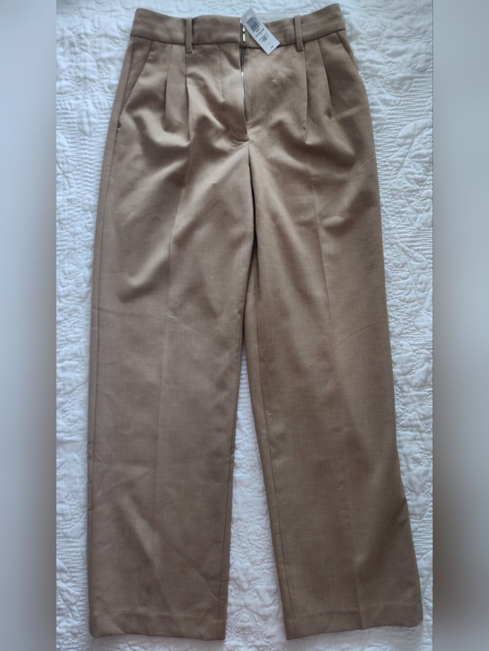 NWT Aritzia Wilfred The Effortless Pant Heather Gold Camel Regular - Size 6